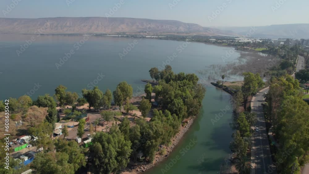 Upper Jordan River. Israel Drone
