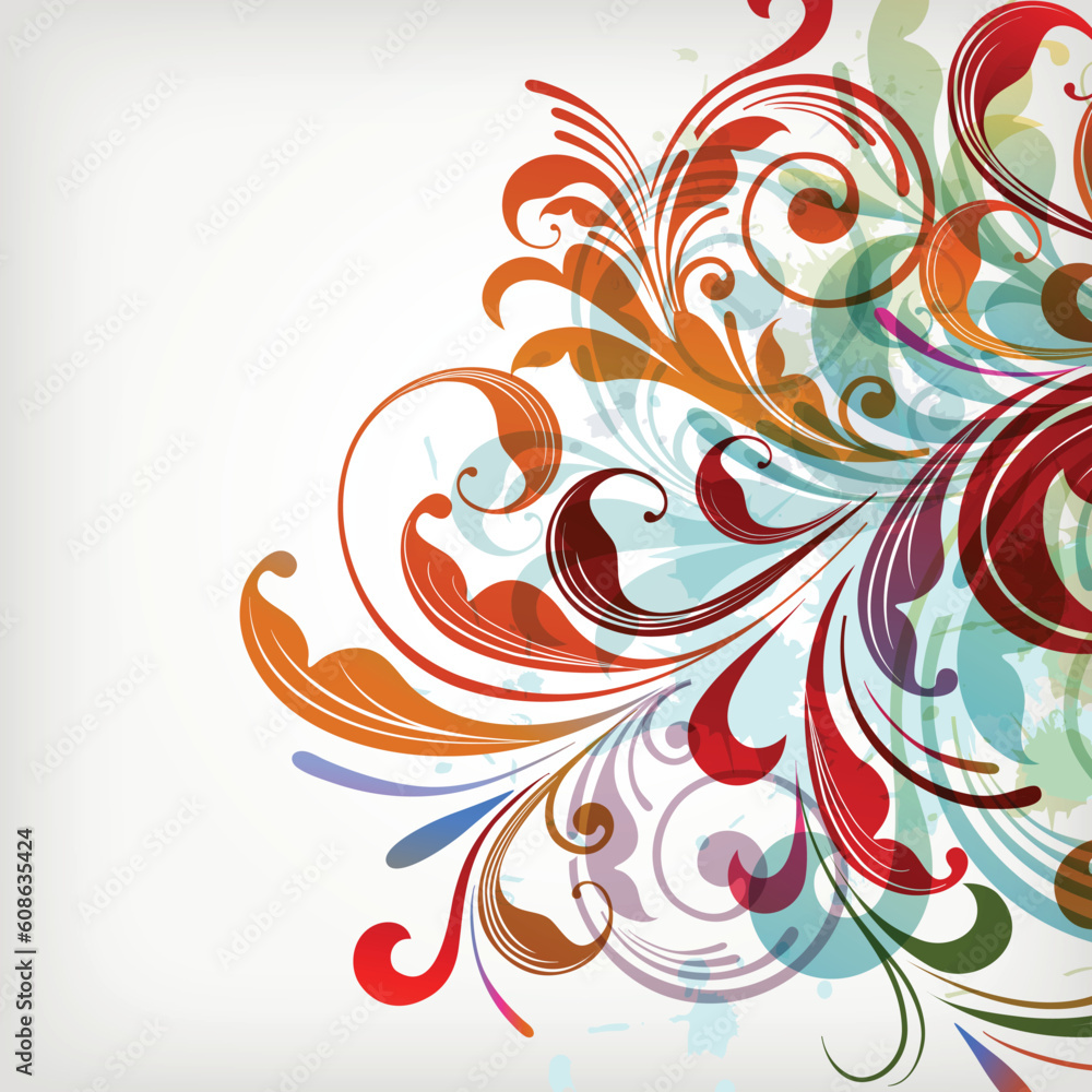 illustration drawing of floral background illustration drawing of floral background