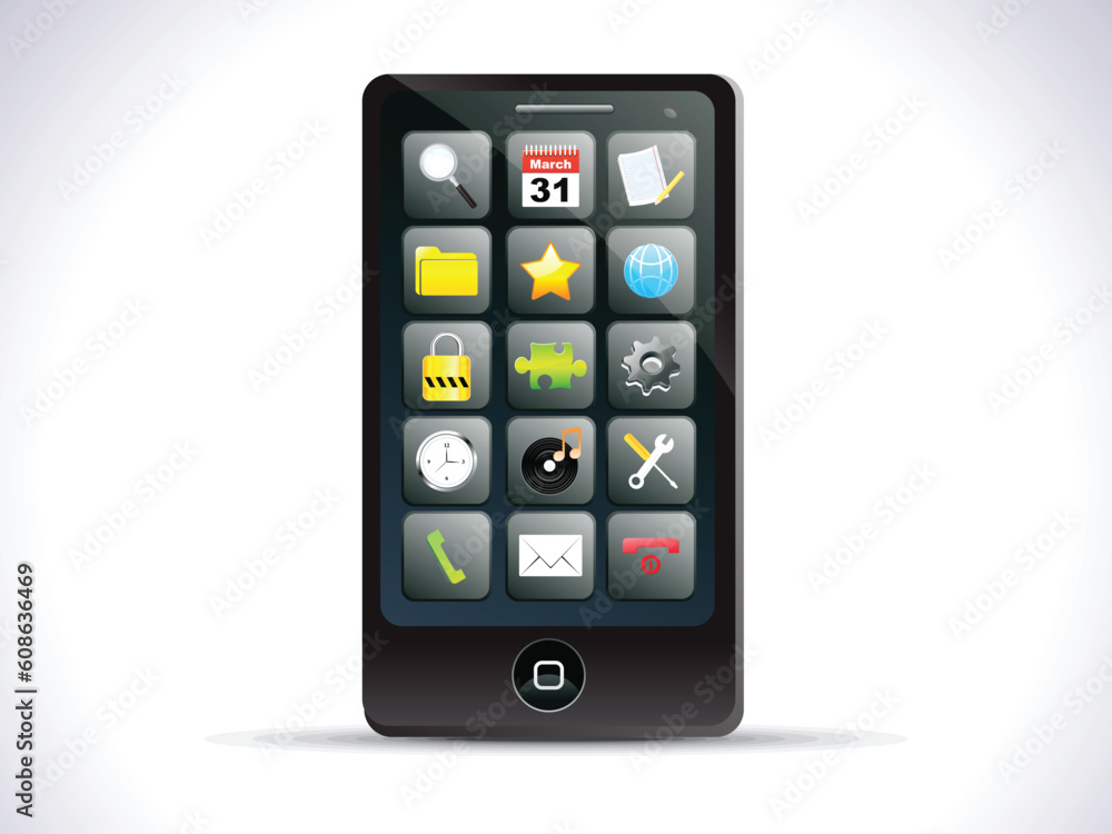 abstract detailed touch mobile icon vector illustration abstract detailed touch mobile icon vector illustration