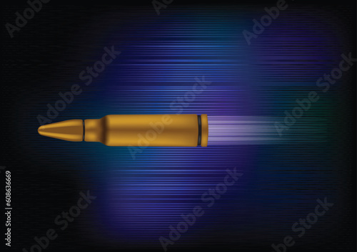 Speed Bullet Vector Illustration. Contains gradient mesh, transparency, color dodge and overlay effects.