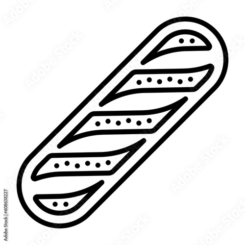 foot long bread vector line icon design, Bakery and Breadsmith symbol, Cuisine Maestro sign, food connoisseur stock illustration, submarine sandwich concept