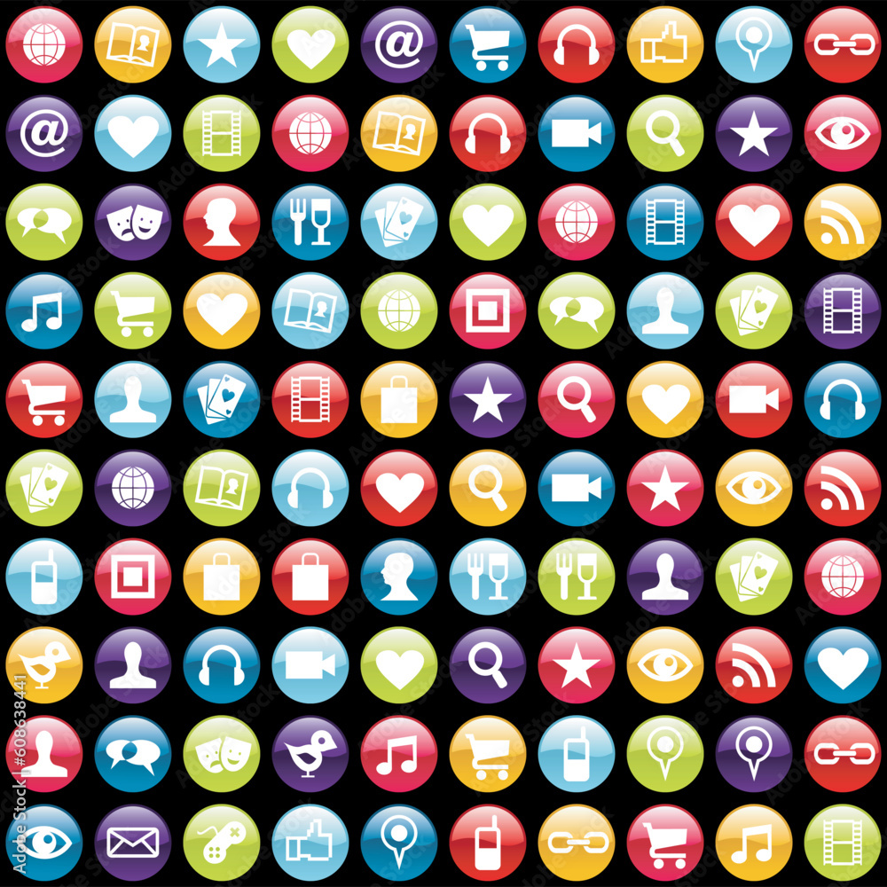 Smartphone app icon set pattern background. Vector file layered for easy manipulation and customisation. Smartphone app icon set pattern background. Vector file layered for easy manipulation and customisation.