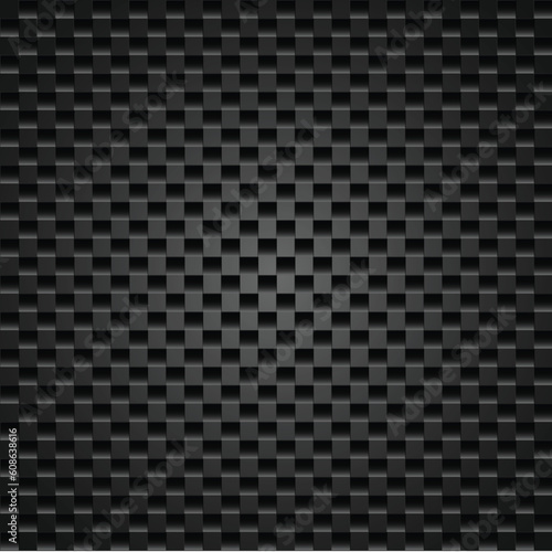 Realistic dark carbon fiber weave background or texture