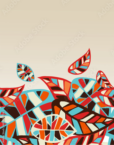 Abstract colorful leaves background. Vector file layered for easy manipulation and coloring.