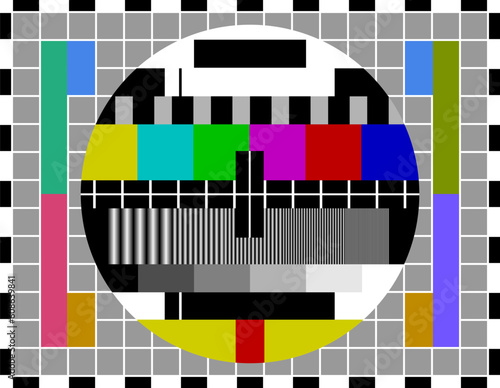 Classic pattern for testing TV signal quality in PAL television systems