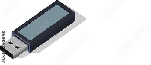 Portable and removable Flash Memory stick as vector illustration