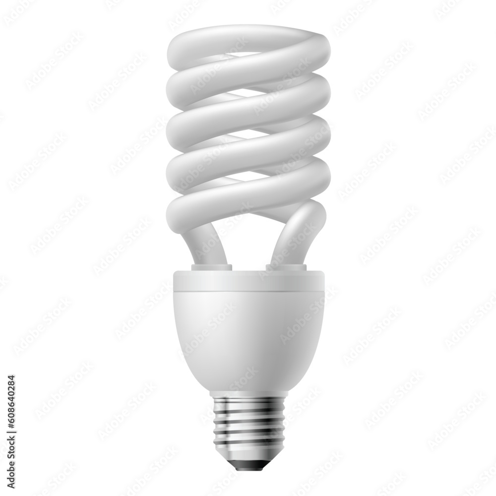 White energy saving lamp. Illustration on white background. White energy saving lamp. Illustration on white background.