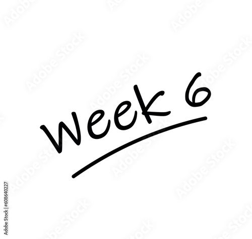 week 6 planner heading. vector illustration schedule memo note. 