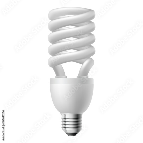 White energy saving lamp.  Illustration on white background.
