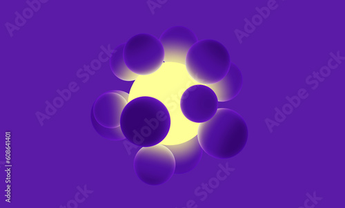 Abstract 3d background design with geometric spheres. Wallpaper, background for business presentations.