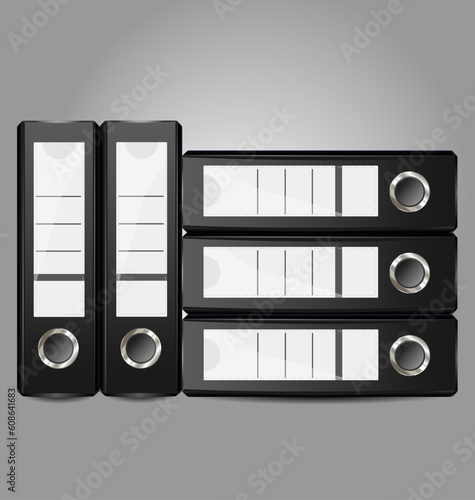 A vector set of elegant document (paper, photo etc.) binders made in matte colors