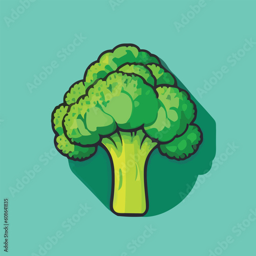 Vector illustration of juicy broccoli