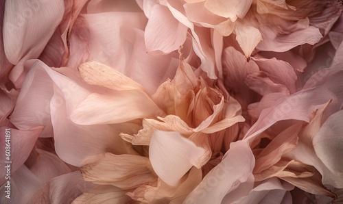  a close up of a bunch of flowers with pink petals.  generative ai