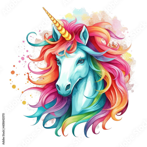 Unicorn Fantasy Illustration of a Magnificent and Beautiful Magical Unicorn Clipart Ai Generiert © Techtopia Art