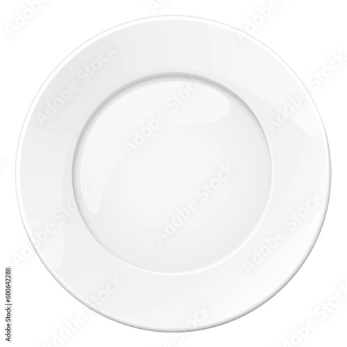 Empty white plate. Illustration on white background