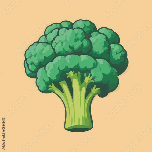 Vector illustration of juicy broccoli