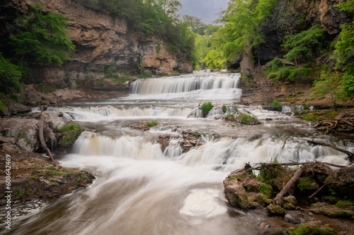waterfall in the forest, Willow Falls, Scenic spot in St. Croix County, Wisconsin