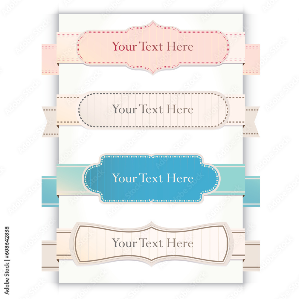 Set of retro ribbons and labels. Vector illustration. Set of retro ribbons and labels. Vector illustration.