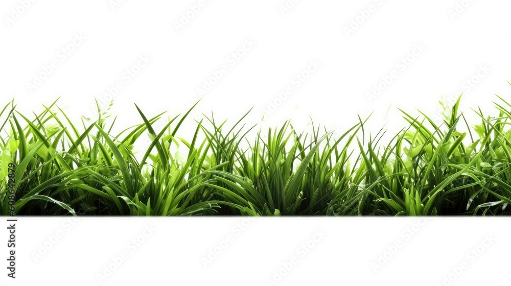 Green grass isolated on white background with copy space for your text. generative AI Green grass isolated on white background with copy space for your text. generative AI