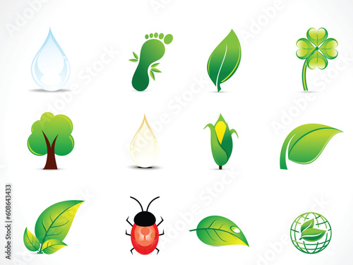abstract natural eco icon set
