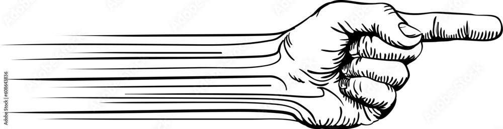 Illustration of lines forming into a direction hand pointing a finger Illustration of lines forming into a direction hand pointing a finger