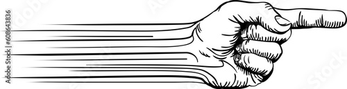 Illustration of lines forming into a direction hand pointing a finger