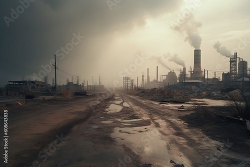 Confronting Smoggy Cityscape. Battling Industrial Pollution. Impacts of Industrial Emissions