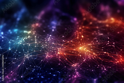 Wallpaper Mural Network connection fiber optic, Abstract futuristic network lines background. AI generative Torontodigital.ca