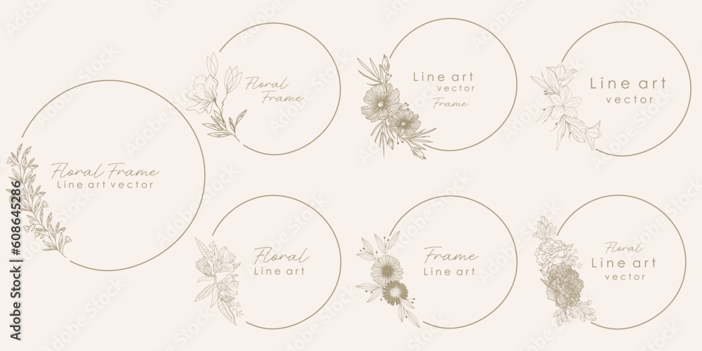 Set of minimal feminine botanical floral frame or logo with trendy flowers. Hand drawn wedding herb, homeplant with elegant leaves. Botanical rustic trendy greenery vector Set of minimal feminine botanical floral frame or logo with trendy flowers. Hand drawn wedding herb, homeplant with elegant leaves. Botanical rustic trendy greenery vector