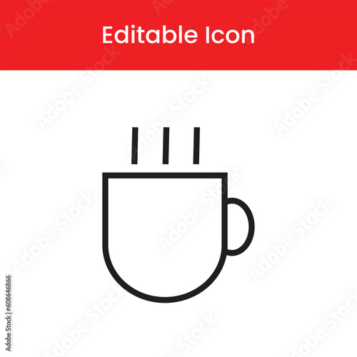 Coffee cup icon, Coffee cup outline icon, Coffee cup vector icon