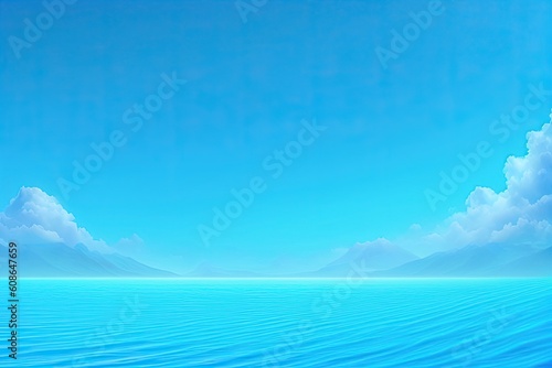 Blue Abstract Nature Landscape Background. Generative AI
