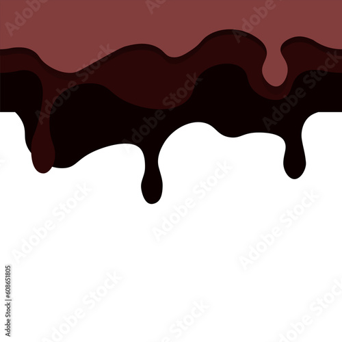 Seamless border of chocolate streaks of different colors