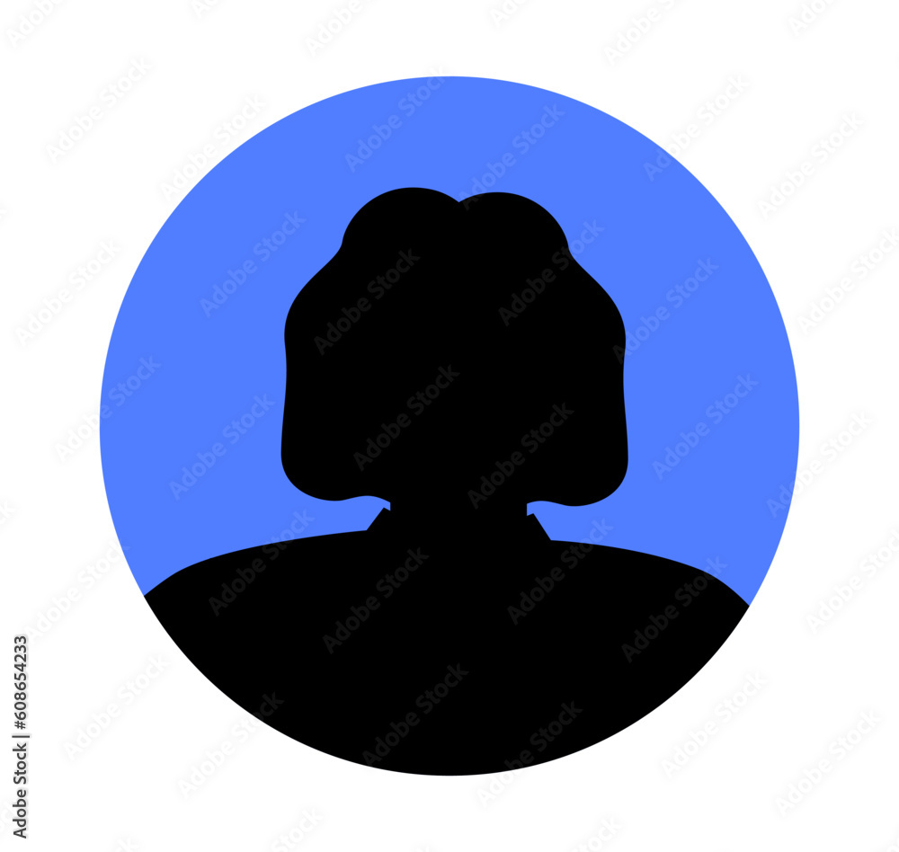 Female avatar silhouette concept. Icon for website and graphic element ...