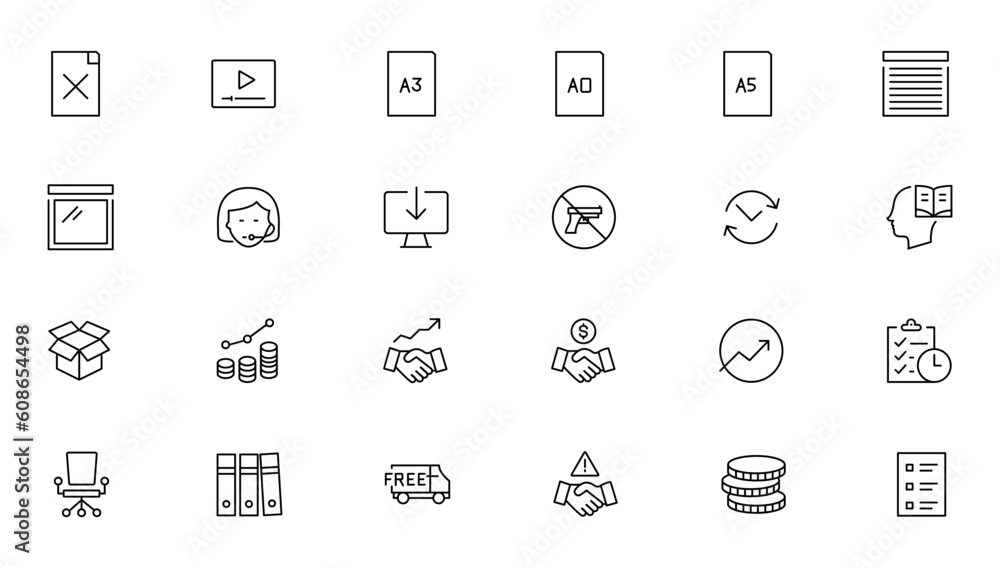 Business icons. Business and Finance web icons in line style. Money, bank, contact, infographic. Icon collection. Vector illustration Business icons. Business and Finance web icons in line style. Money, bank, contact, infographic. Icon collection. Vector illustration
