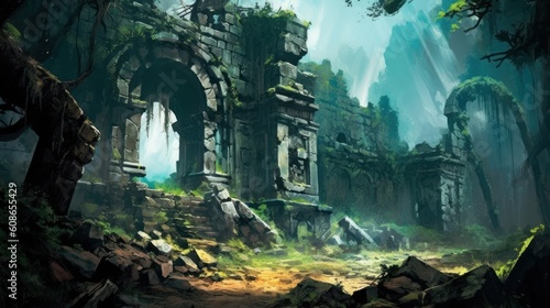 Old Ruins Game Art Wallpaper Background © Damian Sobczyk
