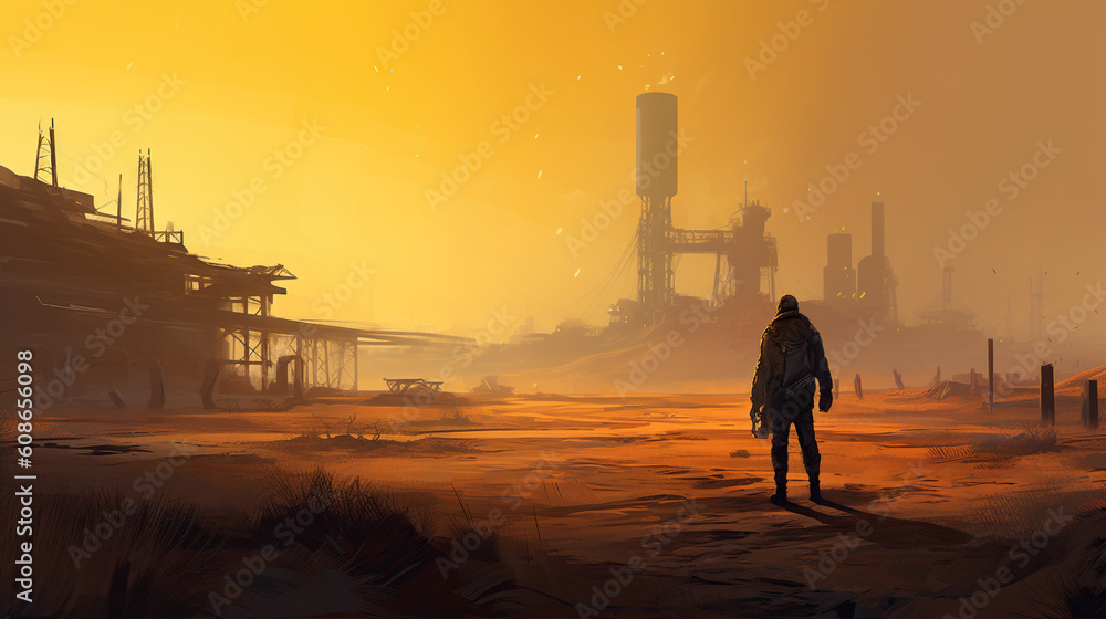 Standing Alone in the Surreal Glow of the Apocalyptic Sun Mesmerized by ...