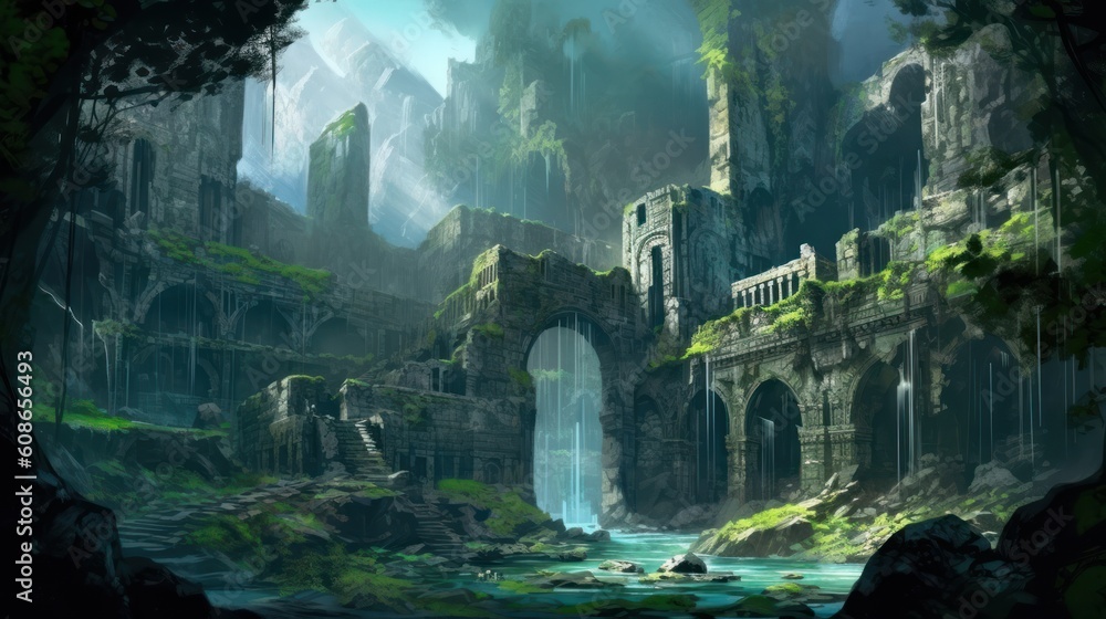 Old Ruins Game Art Wallpaper Background Old Ruins Game Art Wallpaper Background