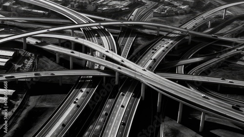 Highways: An image representing highways or expressways, showcasing long stretches of road, vehicles, and the concept of long-distance travel. Generative AI