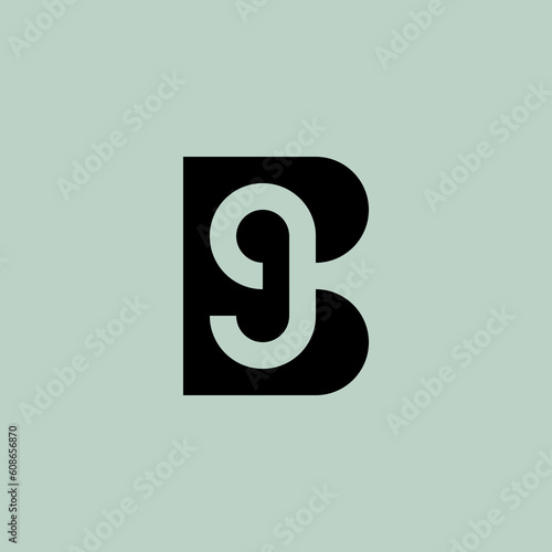 modern initial letter B and number 9 monogram logo