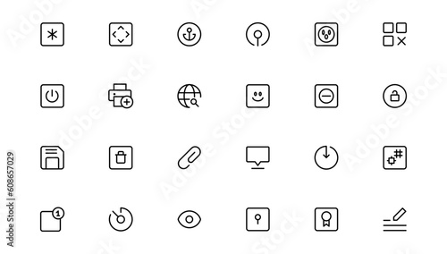 Ui ux icon set, user interface iconset collection.Outline icon.