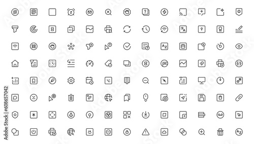 Ui ux icon set, user interface iconset collection.Outline icon.