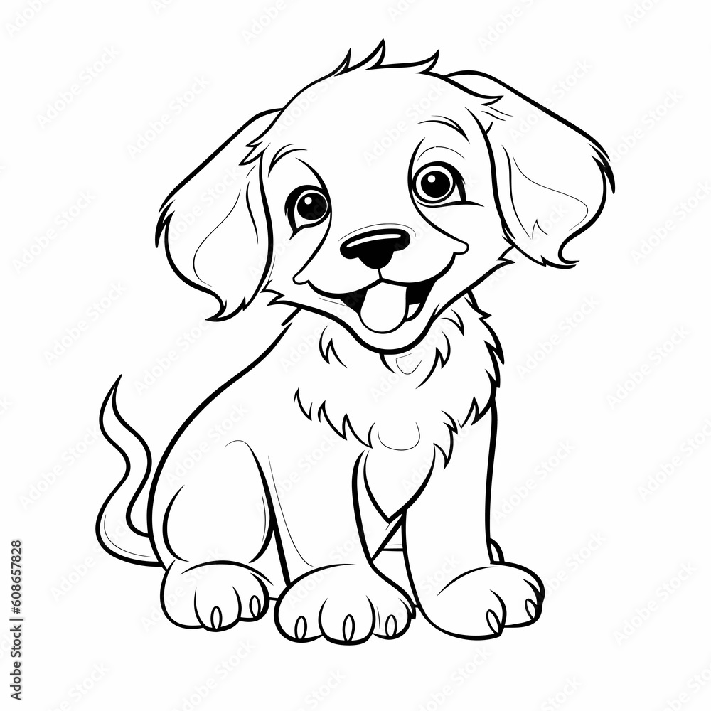 Puppy dog, Hand-Drawn Outlines Puppy dog, Hand-Drawn Outlines
