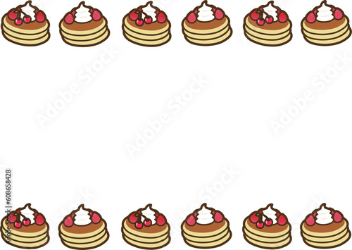 フルーツの乗ったパンケーキのフレーム