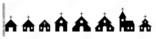 Church icon set simple design