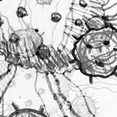 Immune Cells Cancer. Gray Macro Bacteria. Metal Immune Oncology Cancer Cells. Mold Illustration. White Cancer Cells Dividing. Smoke Bacteria Characters. Future Chemistry. photo