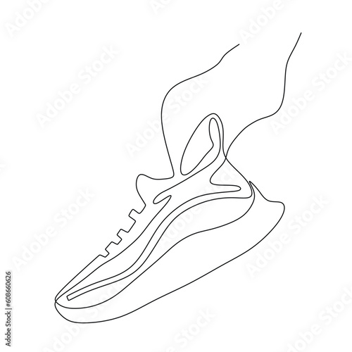 Fototapeta Naklejka Na Ścianę i Meble -  continuous line drawing of shoes on hand line