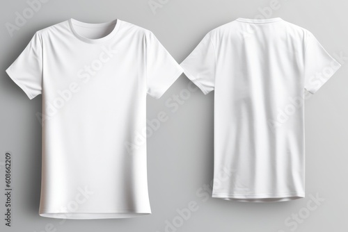 White tshirts with copy space on red background, created using generative ai technology
