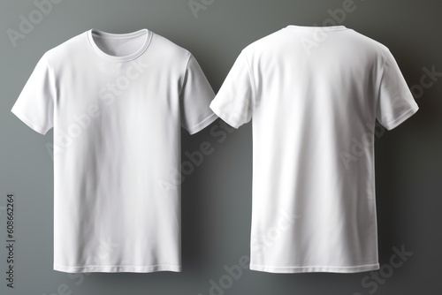 White tshirts with copy space on black background, created using generative ai technology