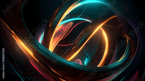 Abstract technology background, Swirling patterns | Ai generated