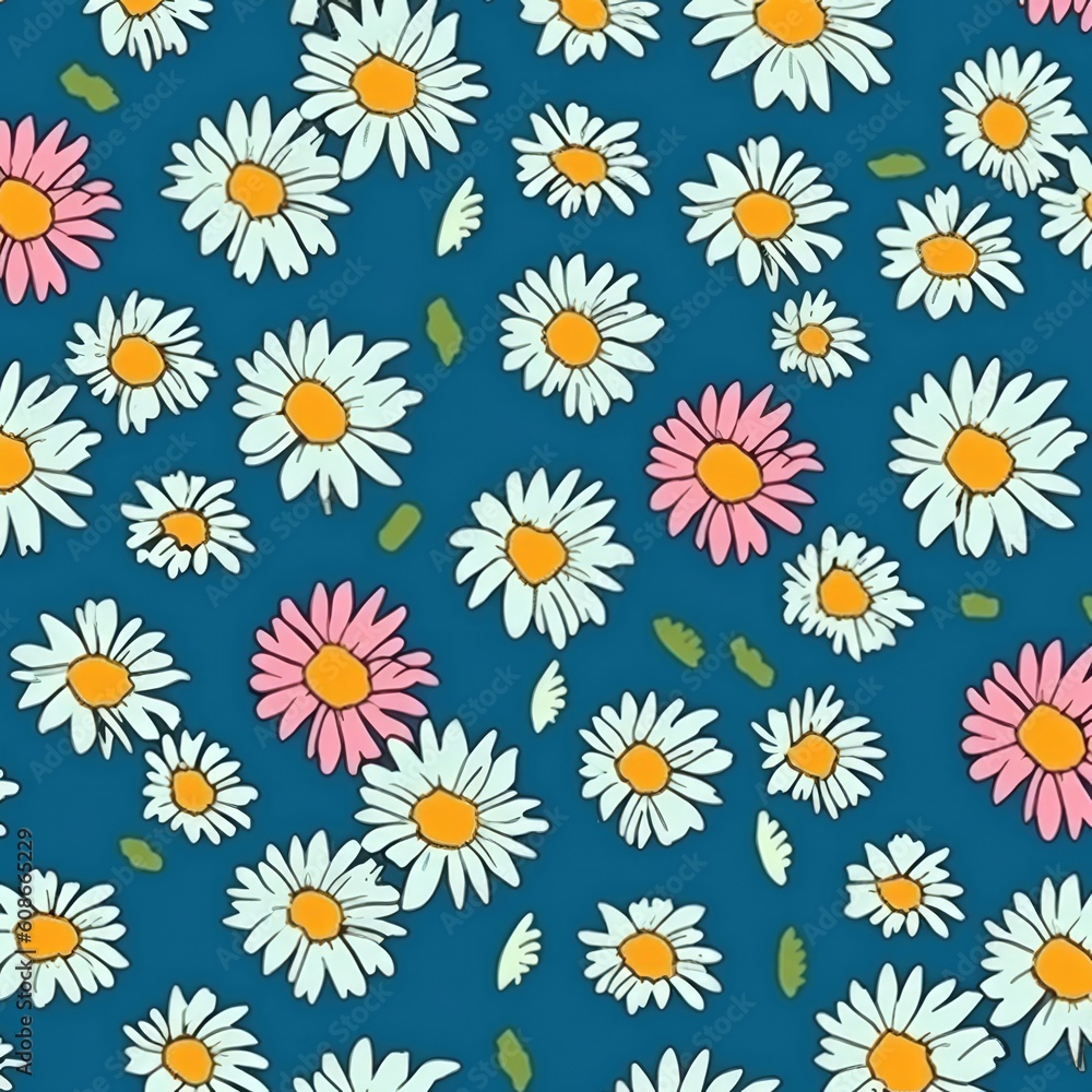Multi coloured flowers on brown background, created using generative ai technology